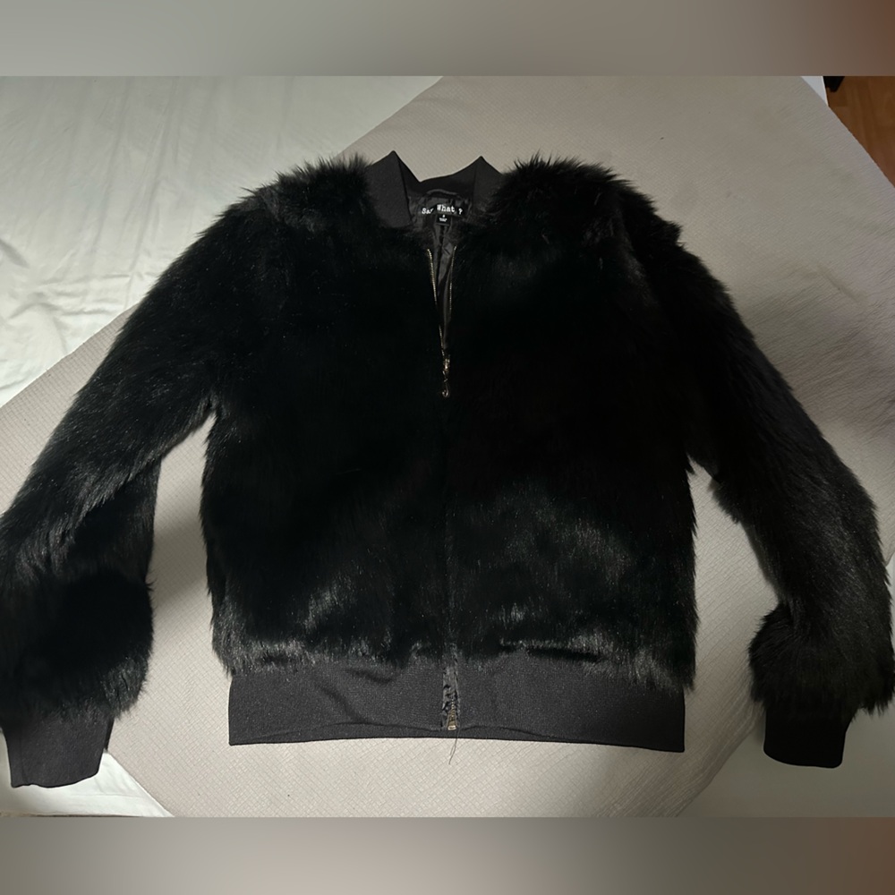 Black fur jacket